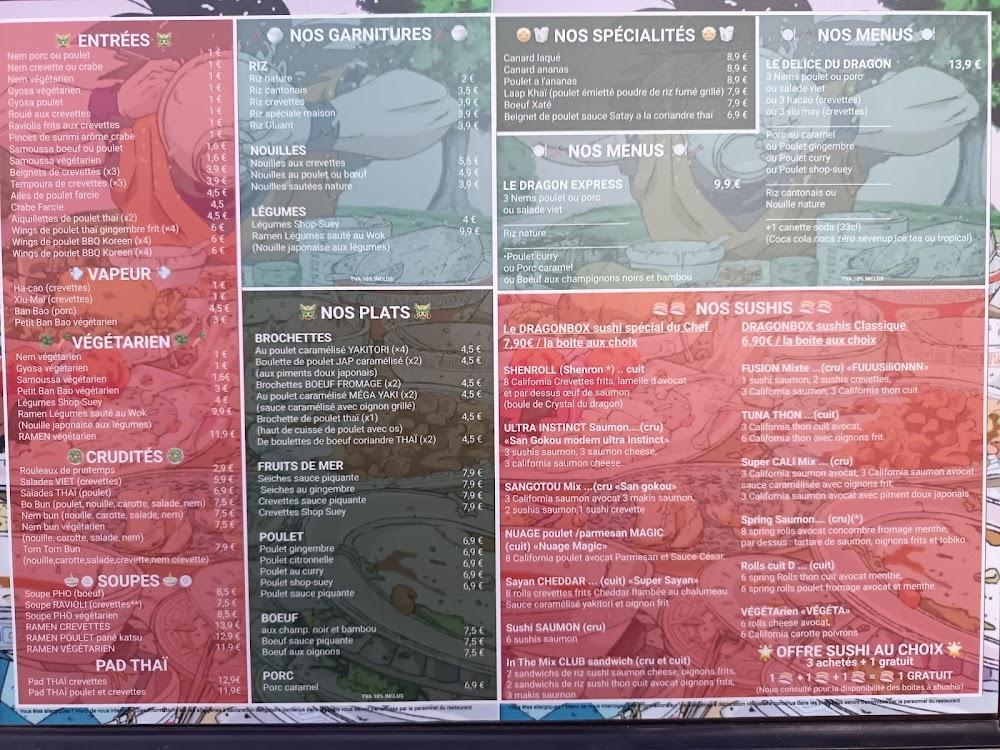 Aux Délices des Dragons Le Pontet - Menu Image 1